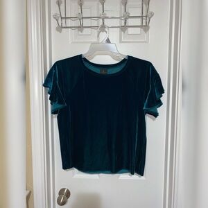 Emerald Green Velour Blouse